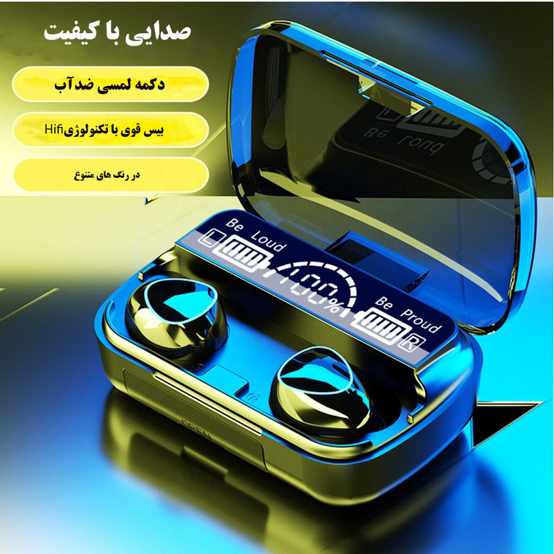 هدفون بلوتوثی مدل M10 بدون نویز کنسلینگ، درگاه شارژ microUSB، دارای نشانگر LED، قابلیت استفاده به عنوان پاوربانک — تصویر ۴