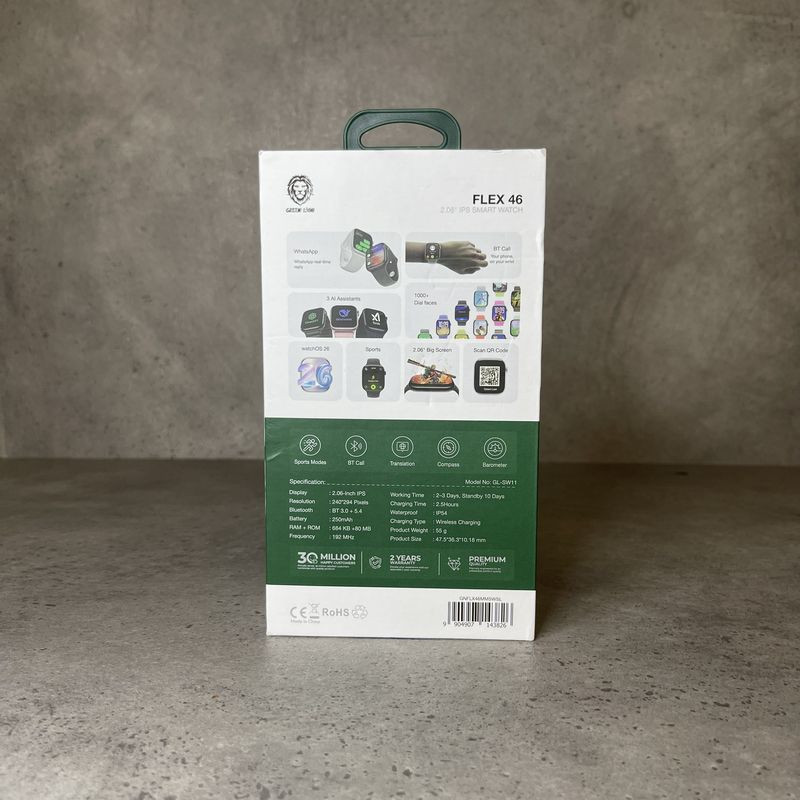 ساعت هوشمند 2.06 اینچی گرین لاین مدل FLEX 46 با بند سیلیکونی — تصویر ۳