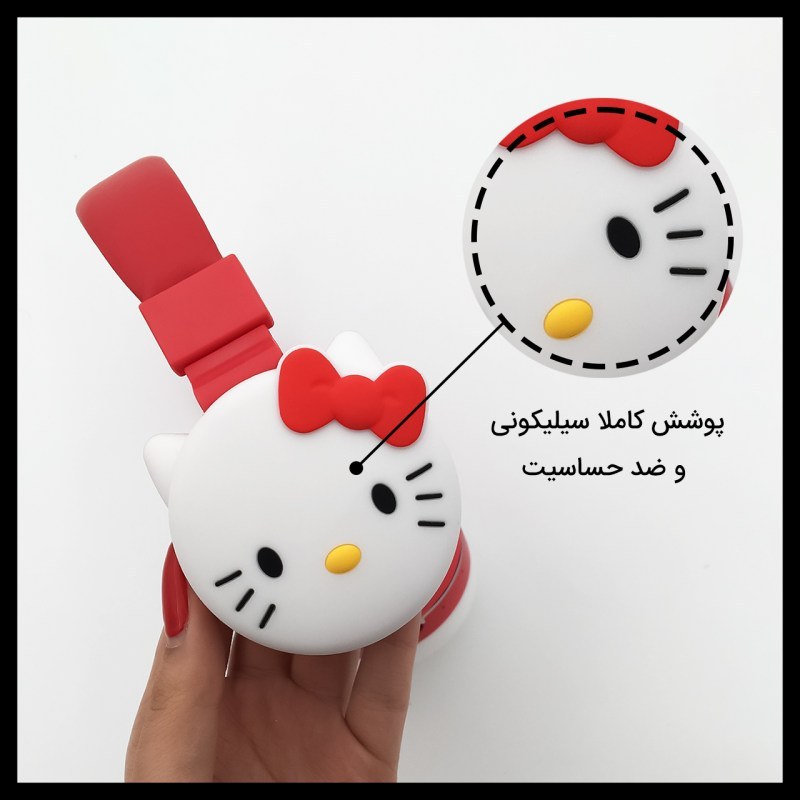 هدفون بلوتوثی مدل AH-806D طرح کیتی — تصویر ۵