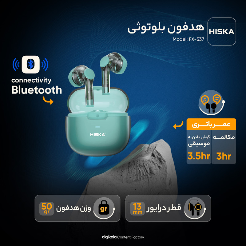 هدفون بلوتوثی هیسکا مدل FX-537 — تصویر ۳