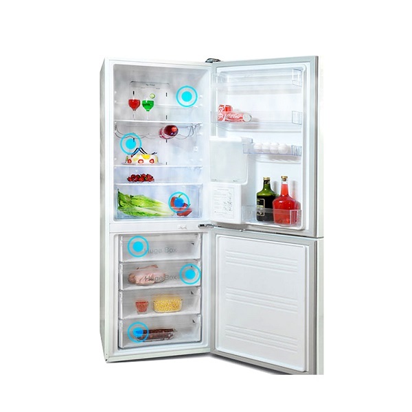 یخچال فریزر 24 فوت دوو مدل BMI-10GW با ارتفاع 196، پهنای 67 و عمق 68 سانتی متر، میزان مصرف انرژی A+، دارای ۱ کشو در یخچال و 4 کشو در فریزر، دارای سیستم نوفراست — تصویر ۸