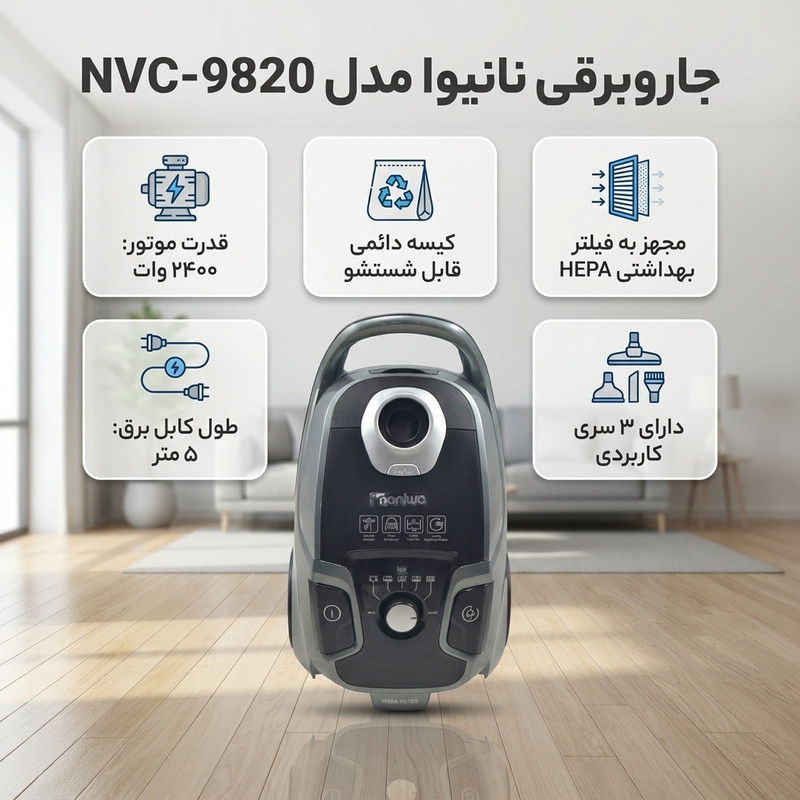 جاروبرقی نانیوا مدل NVC-9820 — تصویر ۲