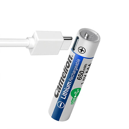 باتری نیم قلمی قابل شارژ کملیون مدل 1.5VLi-AAA650 بسته دو عددی — تصویر ۳