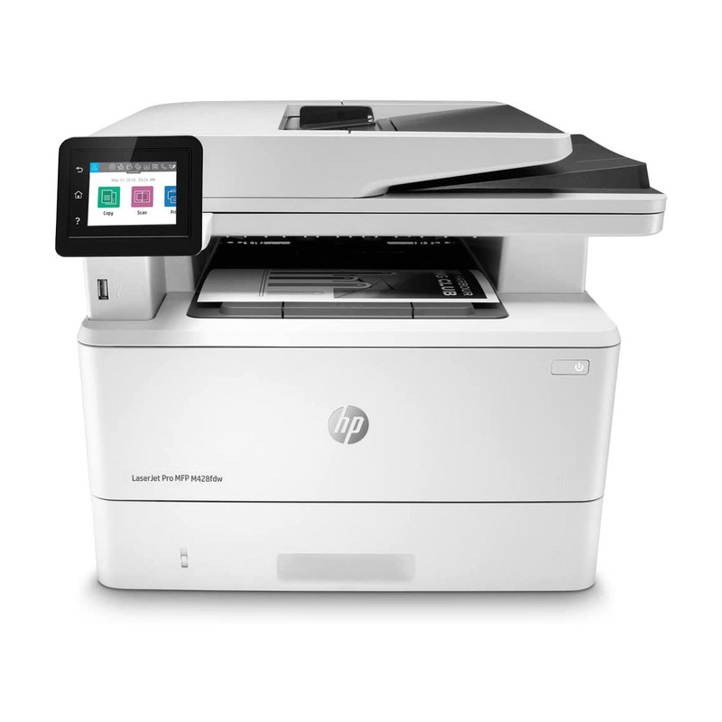 پرینتر اچ پی تک رنگ چهار کاره با چاپ لیزری مدل LaserJet Pro MFP M428fdw، سایز چاپ A4، قابلیت چاپ دو رو، مجهز به پورت شبکه و WiFi، قابلیت چاپ فایلهای فلش مموری از طریق USB، دارای صفحه نمایش LCD — تصویر ۵