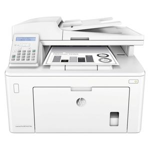 پرینتر اچ پی تک رنگ چهار کاره‌ با چاپ لیزری مدل LaserJet Pro MFP M227fdn، سایز چاپ A4، مجهز به تغذیه خودکار ADF، قابلیت‌ اتصال به WiFi