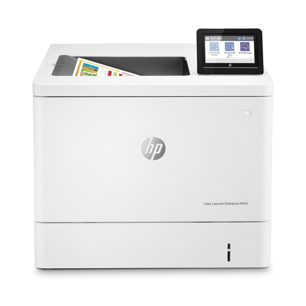 پرینتر اچ‌پی رنگی تک کاره با چاپ لیزری مدل HP Color LaserJet Enterprise M555dn، سایز چاپ A4، قابلیت چاپ دو روی خودکار، امکان طراحی چاپ متن، اشکال گرافیکی در بروشورها، کاتالوگ‌های تبلیغاتی و تجاری، دار — تصویر ۲