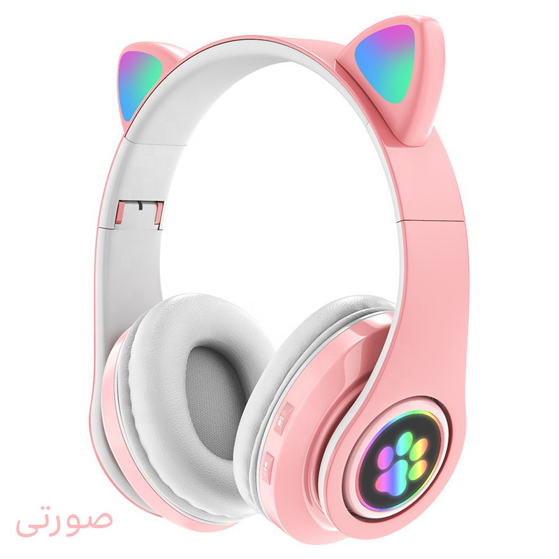 هدفون بلوتوثی مدل Earcat-B39 بدون قابلیت نویز کنسلینگ، درگاه شارژ microUSB، دارای میکروفون داخلی، با قابلیت تنظیم اندازه سری هدفون، دارای نورپردازی RGB — تصویر ۲