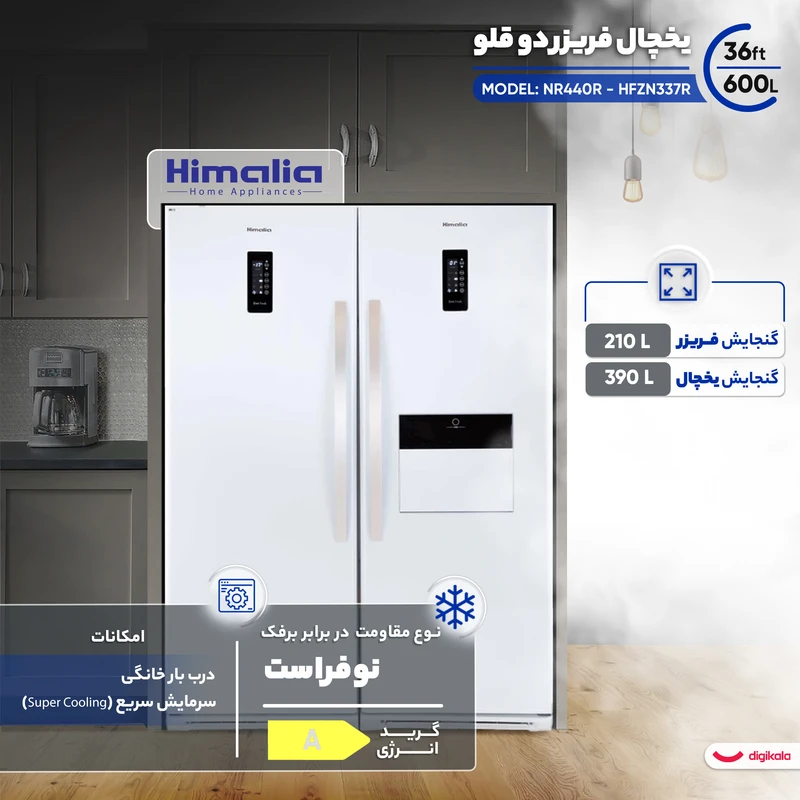 یخچال فریزر دوقلو 36 فوت هیمالیا مدل رومانو پلاس NR440R - HFZN337R — تصویر ۷