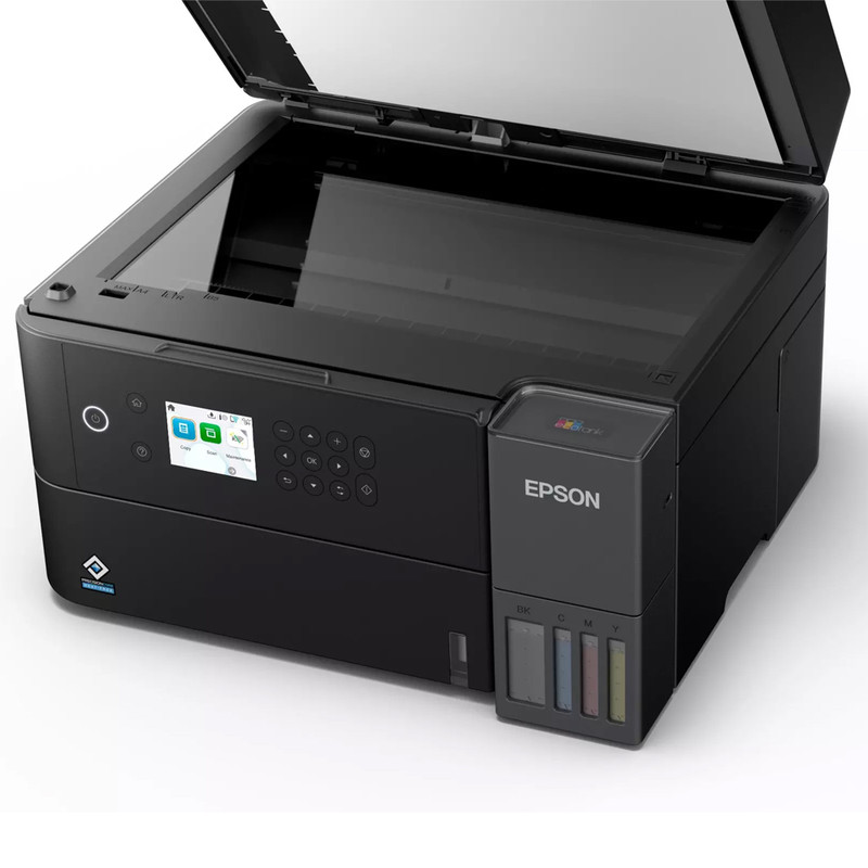 پرینتر جوهر افشان چندکاره رنگی اپسون مدل EcoTank L6370 با اتصال باسیم و بی‌سیم سایز چاپ A4 با قابلیت چاپ دو رو — تصویر ۳