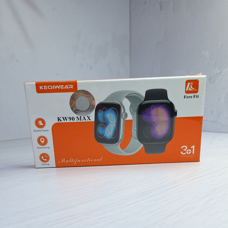 ساعت هوشمند 45 میلی متری مدل KW90 MAX با بند سیلیکونی — تصویر ۴