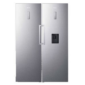 یخچال و فریزر دوقلو 40 فوت هایسنس مدل RS370S/FS270S، دارای نمایشگر و بدون برفک، با ارتفاع 186، پهنای 120 و عمق 67 سانتی‌متر، میزان مصرف انرژی A+، دارای 5 طبقه در یخچال و 5 کشو در فریزر، دارای سیستم نو