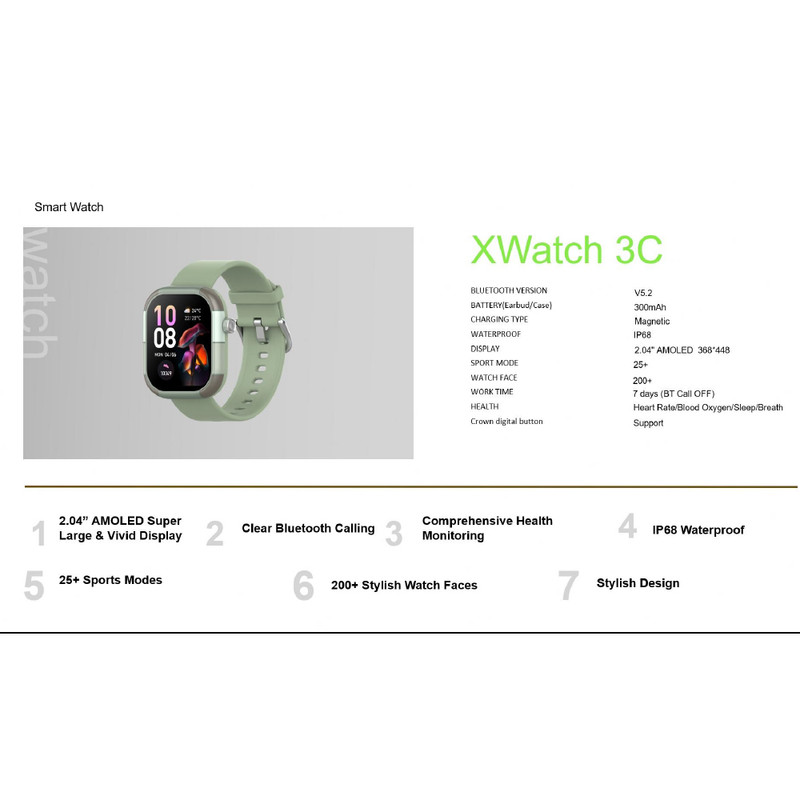 ساعت هوشمند 46 میلیمتری اینفینیکس مدل XWatch 3C با بند پلاستیکی — تصویر ۲