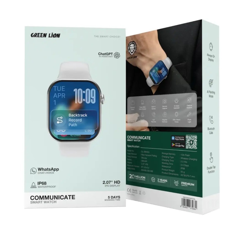 ساعت هوشمند گرین لاین مل GHN COMMUNICATE DUAL با بند سیلیکونی — تصویر ۳