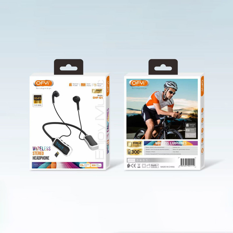 هدفون بلوتوثی اوفی مدل گردنی کد GHF-01 — تصویر ۲