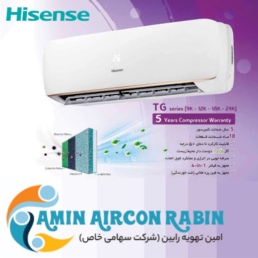 کولر گازی اسپلیت دیواری 24000 اینورتر هایسنس مدل HIH-24TG — تصویر ۶