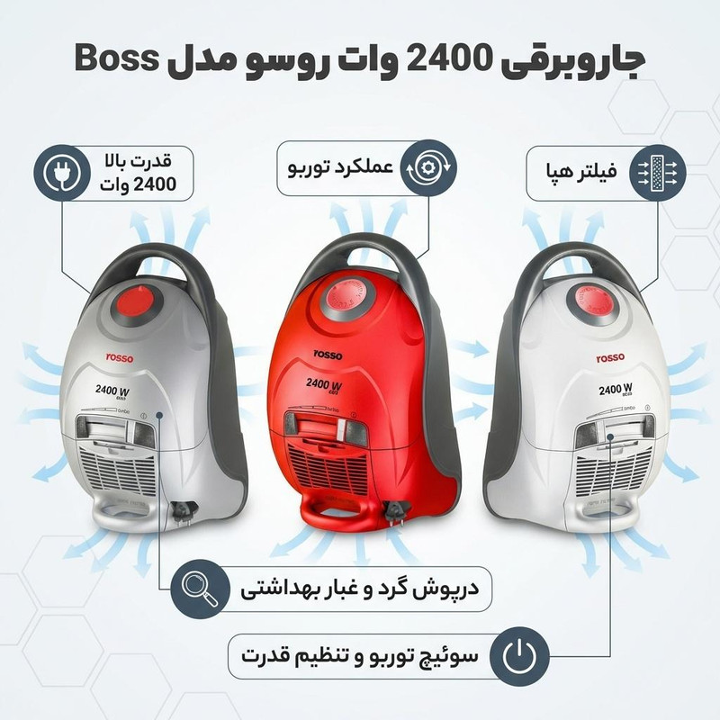 جاروبرقی 2400 وات روسو مدل Boss — تصویر ۲
