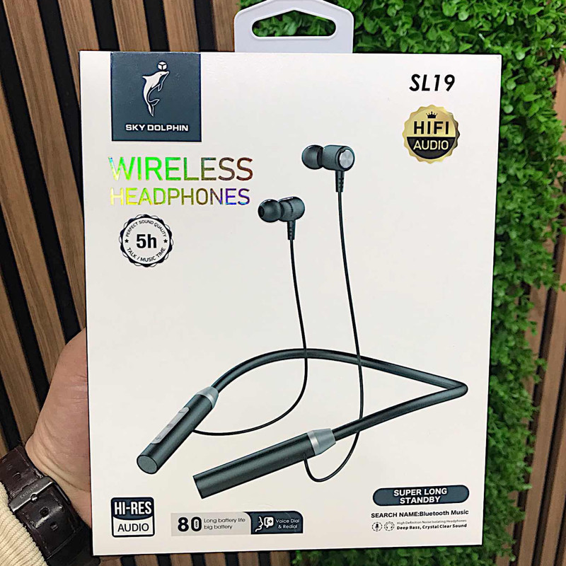 هدفون بلوتوثی گردنی مدل sky dolphin sl19 — تصویر ۲