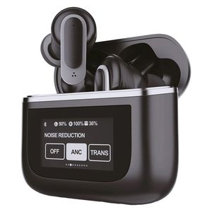 هدفون بلوتوثی لوکسار مدل V8 دارای نویز کنسلینگ فعال (ANC) و نویز کنسلینگ میکروفون (ENC)، درگاه شارژ UBC Type-C، دارای نمایشگر روی محفظه شارژ