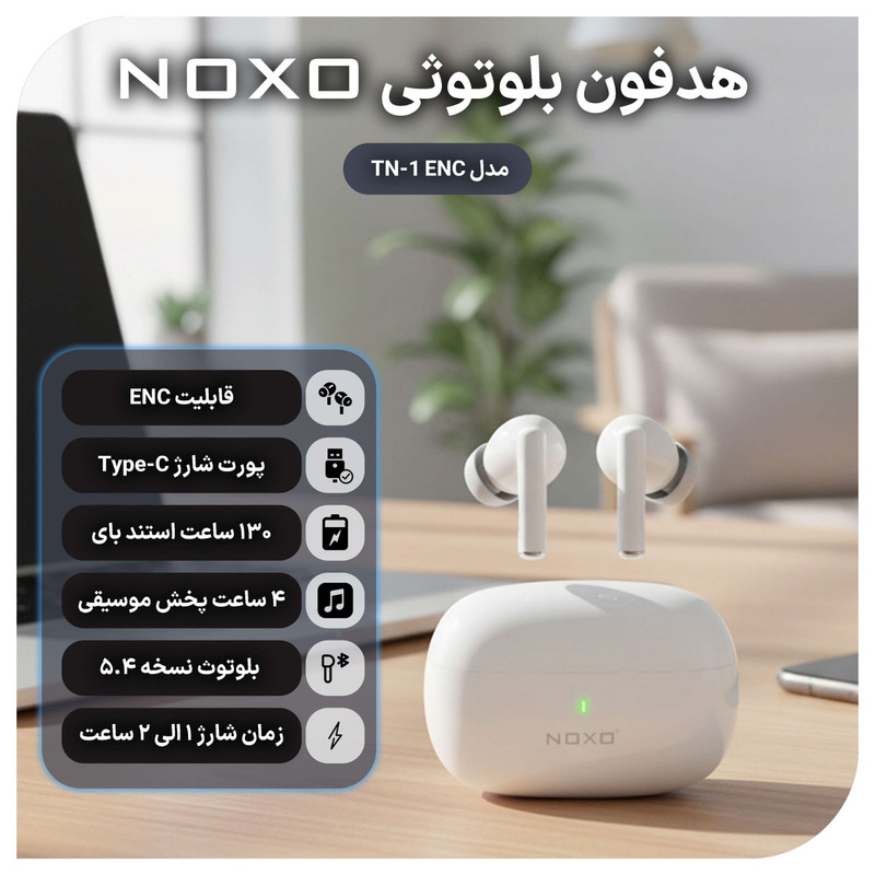 هدفون بلوتوثی نوکسو مدل TN-1-ENC — تصویر ۴