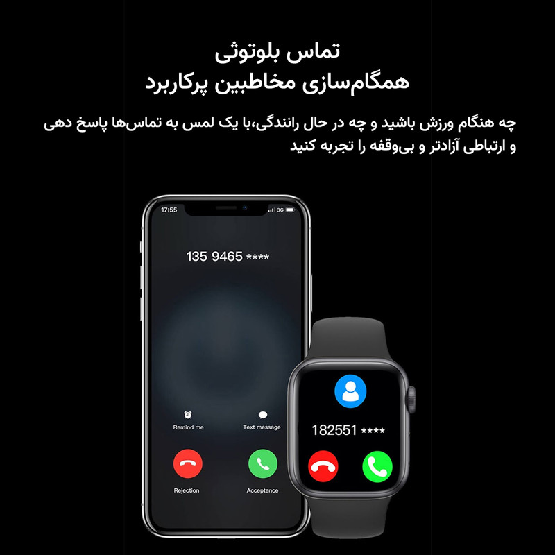 ساعت هوشمند 45 میلی متری مدل KW90MAX با بند سیلیکونی — تصویر ۴