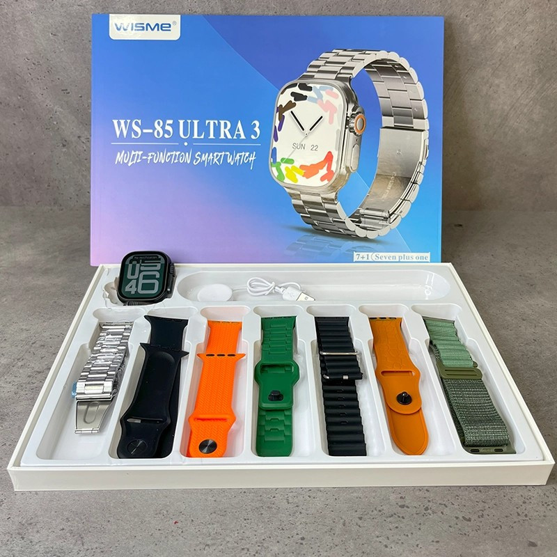ساعت هوشمند 2.02 اینچی ویسمی مدل WS-85ULTRA3 با 7 عدد بند — تصویر ۳