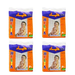 پوشک بچه هلیا کد 256 چهار بسته 20 عددی