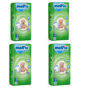 پوشک کودک مولفیکس مدل چسبی سایز 2 چهار بسته 44 عددی