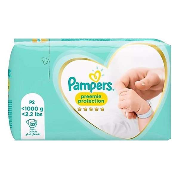 پوشک بچه پمپرز مدل Preemie protection سایز 0 بسته 32 عددی — تصویر ۲