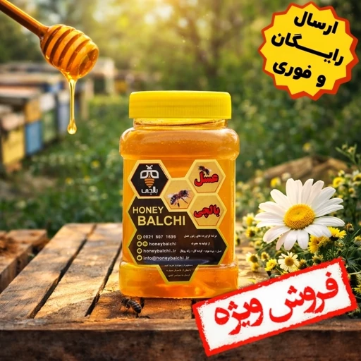 عسل ممتاز بالچی (1 کیلوگرم) با درب پُلُمپ ، ارسال رایگان و فوری ، خرید مستقیم از زنبوردار
