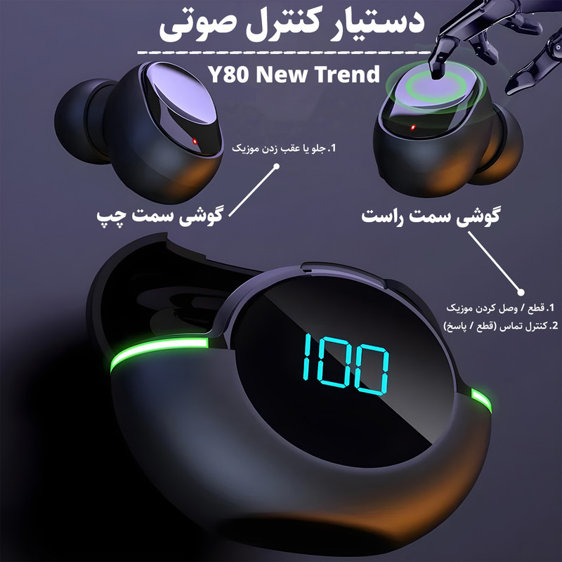 هدفون بلوتوثی مدل Y80 New Trend — تصویر ۵