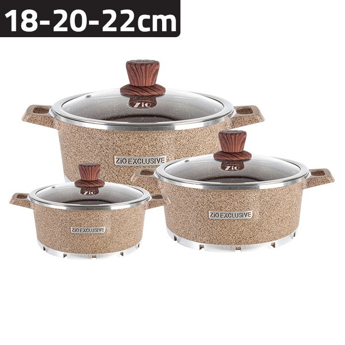 سرویس قابلمه شش پارچه زیو مدل Z-8400-22 — تصویر ۳