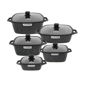 سرویس قابلمه و تابه گرانیتی 10 پارچه لایف اسمایل مدل SPHM-S-GL