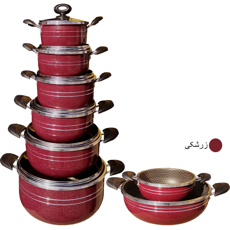 سرویس پخت و پز 14 پارچه هلنا طرح چدن مدل 55410 — تصویر ۵
