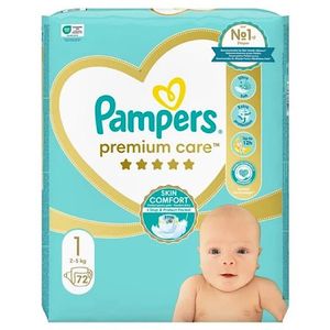 پوشک بچه پمپرز مدل premium care سایز ۱ بسته ۷۲ عددی