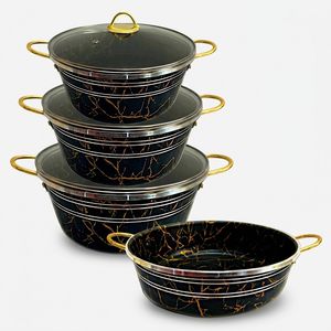 سرویس قابلمه و تابه گرانیتی 7 پارچه مدل marble