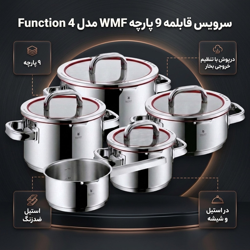 سرویس قابلمه 9 پارچه دبلیو ام اف مدل Function 4 — تصویر ۲
