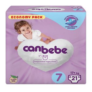 پوشک بچه جان به به مدل beb14e سایز 7 بسته 21 عددی