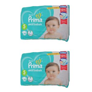 پوشک پریما مدل Aktif سایز 5 بسته 46 عددی مجموعه 2 عددی