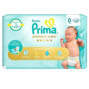 پوشک بچه پریما مدل premium care سایز 0 بسته 30 عددی