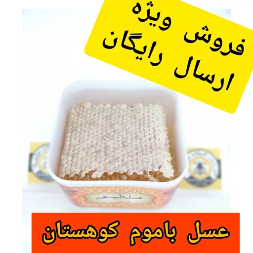 عسل طبیعی ارگانیک باموم کوهستان سبلان 1 کیلویی(مستقیم از زنبوردار)ارسال رایگان