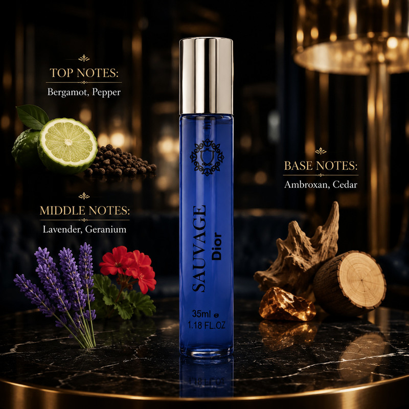 ادو پرفیوم مردانه هارلینگن مدل Sauvage Dior با رایحه خنک حجم 35 میلی لیتر — تصویر ۴