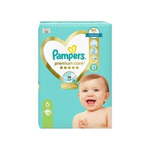 پوشک بچه پمپرز مدل premium care سایز ۶ بسته ۳۸ عددی