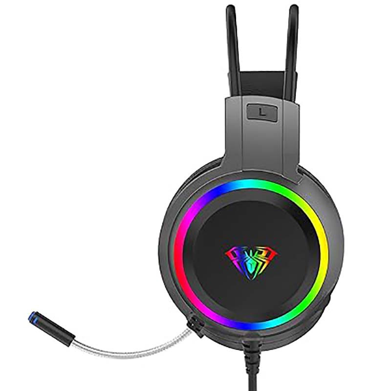 هدست گیمینگ ‌ آئولا مدل S608، بدون قابلیت نویز کنسلینگ، درگاه شارژ USB Type-C، درایور 50 میلی متری، میکروفون قابل تنظیم، دارای نورپردازی RGB — تصویر ۲