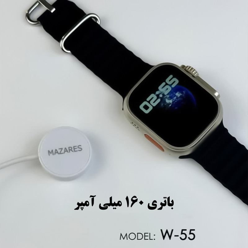 ساعت هوشمند مازارس مدل W55 سایز 49mm به همراه بند اضافه — تصویر ۴