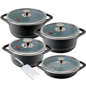 سرویس قابلمه و تابه گرانیت 9 پارچه ام جی اس مدل ایتالیا B