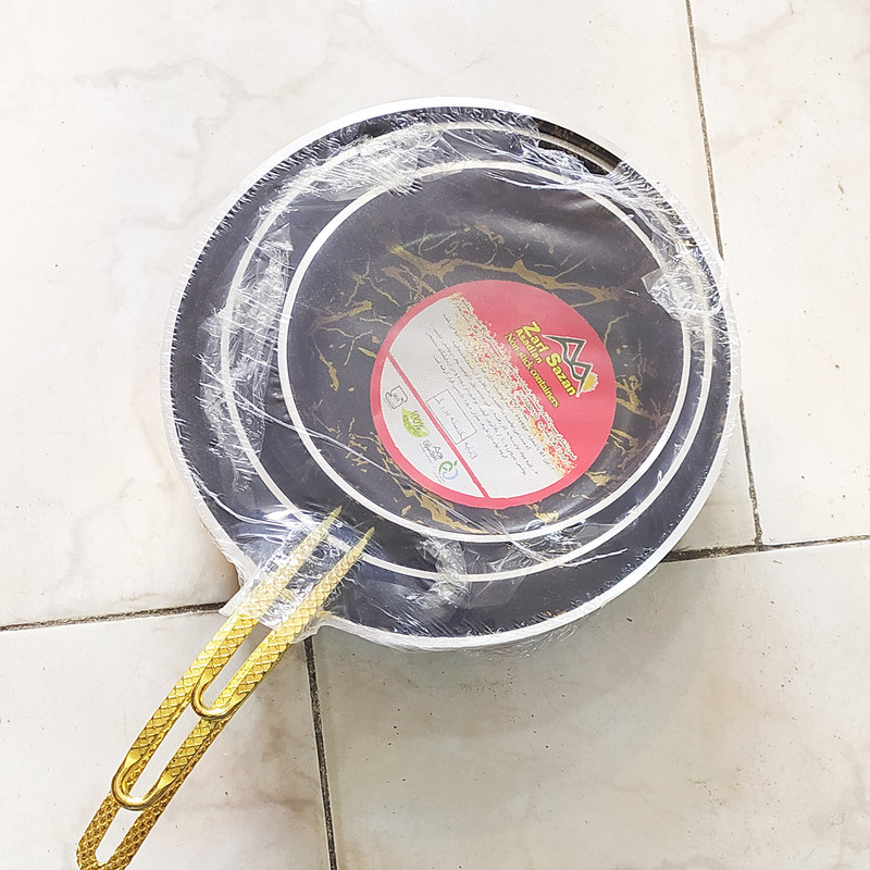 سرویس تابه گرانیتی 3 پارچه ظرف سازان اسدیان مدل ماربل کد TK03 — تصویر ۵