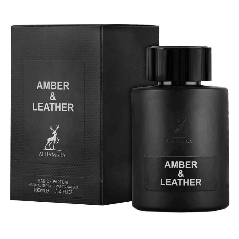 ادو پرفیوم مردانه الحمبرا مدل Amber and Leather با رایحه گرم و تلخ حجم 100 میلی لیتر — تصویر ۲