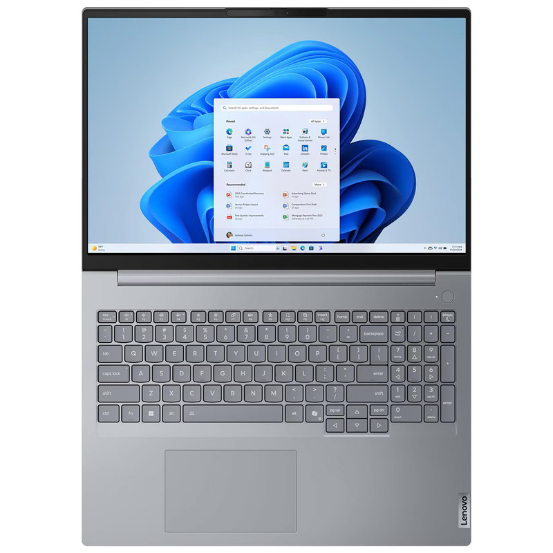 لپ تاپ 16 اینچی لنوو مدل ThinkBook 16 G8 IAL-Core Ultra 9 185H-32GB DDR5 5600MHz-1TB SSD-IPS 60Hz-Backlit-Fingerprint - کاستوم شده — تصویر ۳