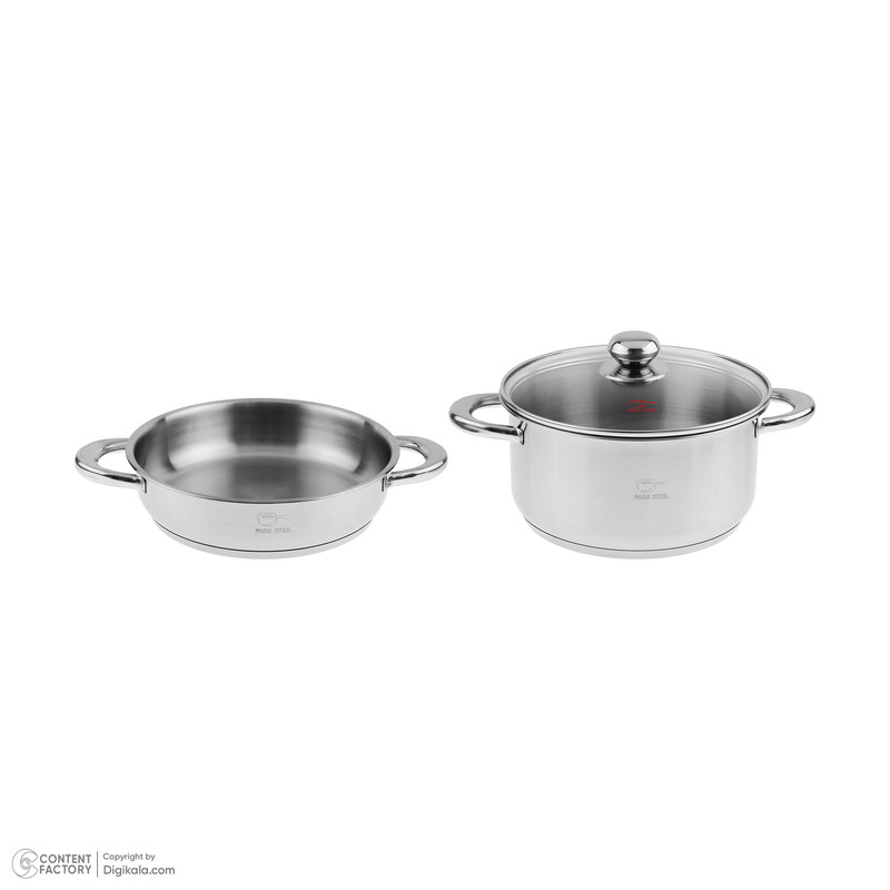سرویس تابه و قابلمه 3 پارچه پارس استیل مدل فلزی کد 2424 — تصویر ۲