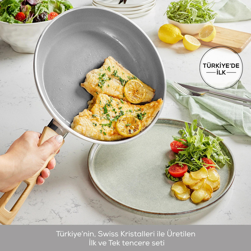 سرویس پخت و پز 14 پارچه کاراجا مدل Swiss Crystal Creamy — تصویر ۴